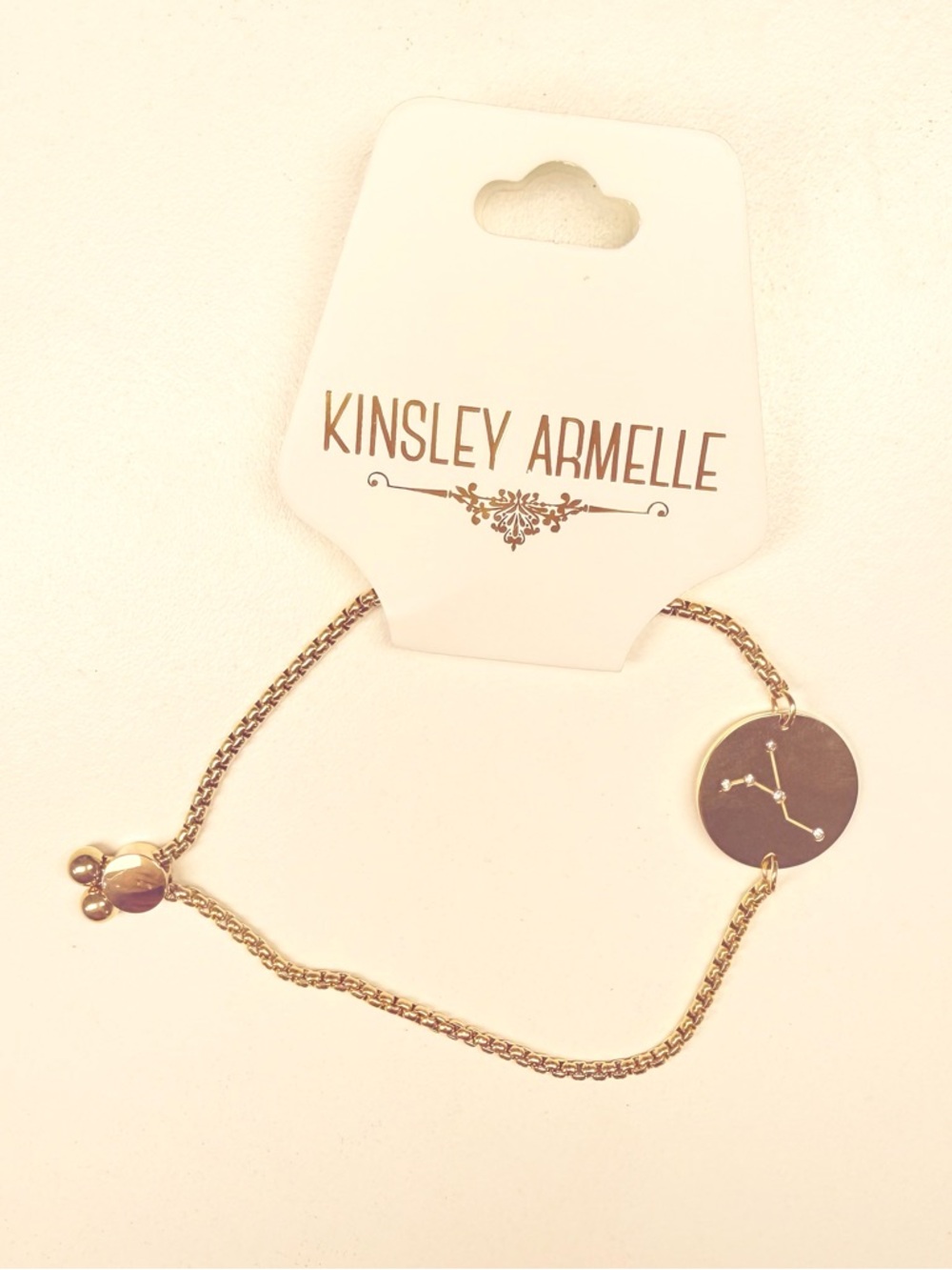 Kinsley Armelle Gold Constellation Disc Bracelet-Cancer- New